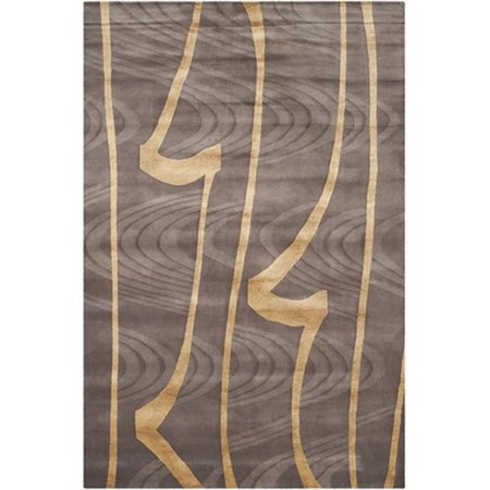 SAFAVIEH 6 x 9 ft. Rectangle Contemporary Tibetan Brown and Gold Hand Knotted Rug TB429A-6